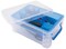 Advantus Super Stacker Divided Supply Box, 14-1/4 x 10-3/10 x 6-1/2 Inches, Clear